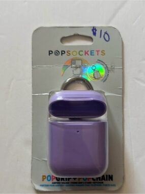 PopSocket Lavender Purple PopGrip with Matching AirPod Case Hook